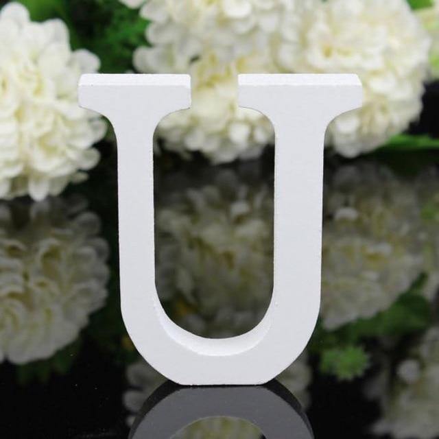 White Standing Mountable Wood Letter