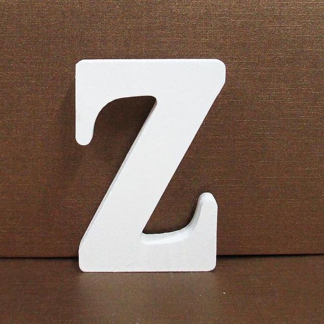 White Standing Mountable Wood Letter