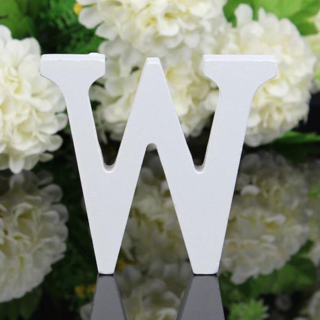 White Standing Mountable Wood Letter