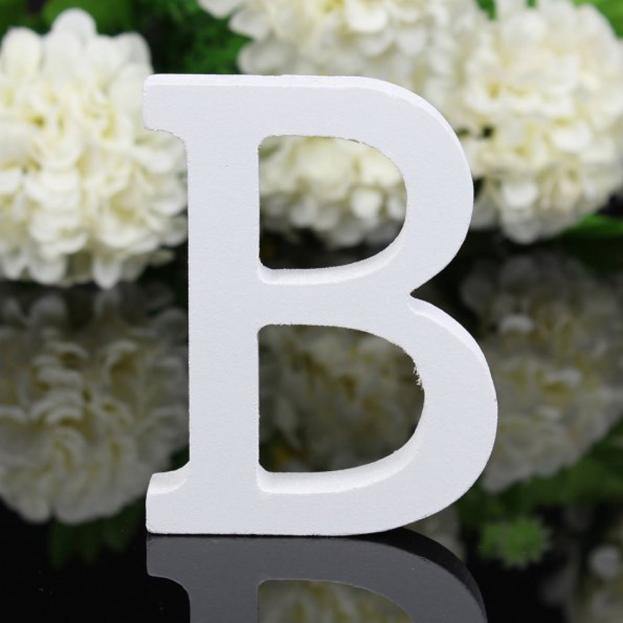 White Standing Mountable Wood Letter