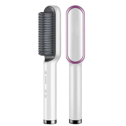 Heated Straightening Brush Comb for Silky Smooth Hair Styling with Ionic Technology 5 Heat Settings for All Hair Types Quick Salon Results