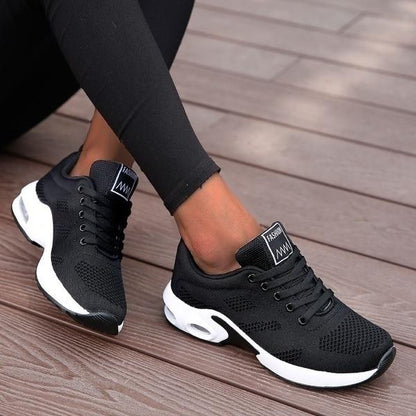 Women's Cushioned Platform Walking Shoes | Shock-Absorbing Orthopedic Sneakers with 1.6 in Lift | Breathable Mesh Athletic Footwear for