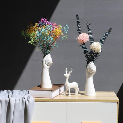 Hands of Bloom Ceramic Vase