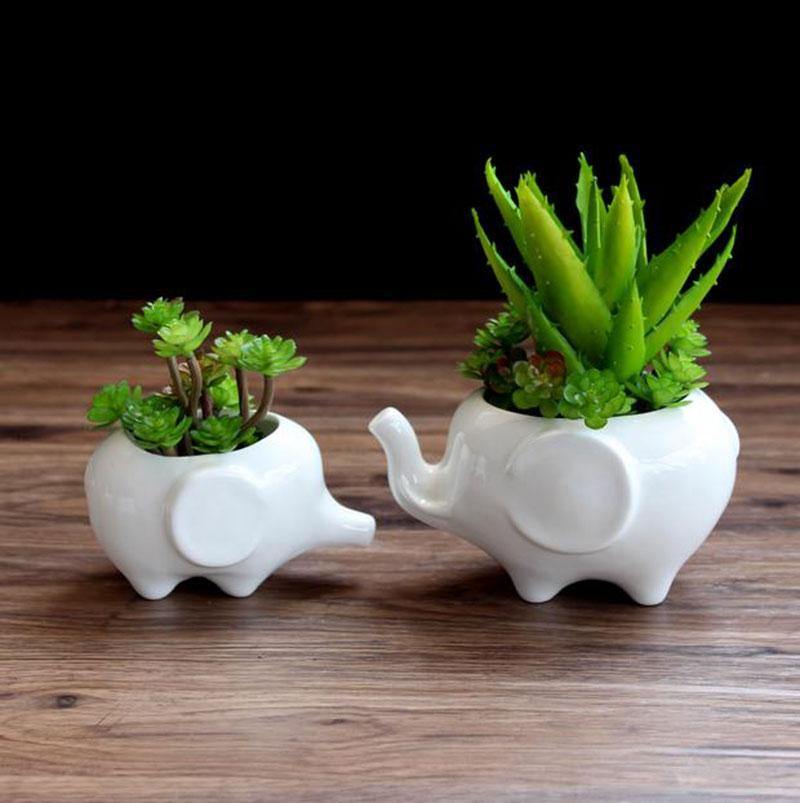 Ceramic Elephant Plant Holder