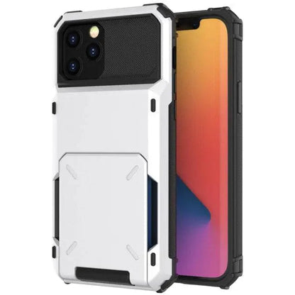 Armor Card Wallet iPhone Case with Military-Grade Protection | Black Mamba Shock-Absorbing Shell for iPhone X through 13 Series