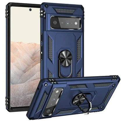 Reinforced Kickstand Phone Case for Google Pixel 6 & Pixel 6 Pro – 360° Rotating Ring Grip – Shockproof Hybrid Shell Cover