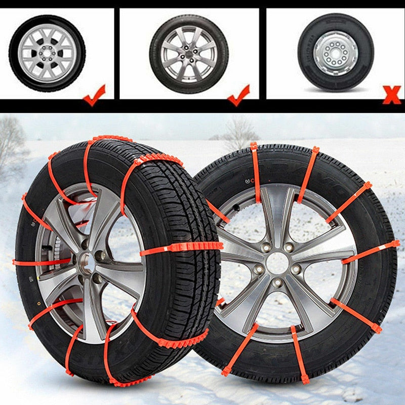 Tire Traction Straps for Snow and Ice - Emergency Anti-Slip Wheel Grips for Cars, SUVs, Trucks - Reusable Winter Driving Aid Kit