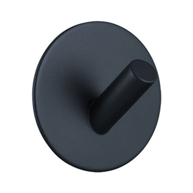 Adhesive Stainless Steel Coat Hook for Bathroom Kitchen Entryway | No-Drill Robe Towel Key Hanger for Apartments Rental Homes Dorms | Wall-M