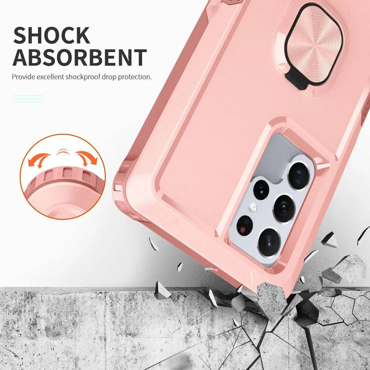Rugged Armor Galaxy S22 Case with Kickstand – 360° Drop Protection, Shock-Absorbing Frame for S22, Plus & Ultra
