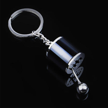 Metal Gear Shift Keychain with Moving Shifter for Car Enthusiasts | Manual Transmission Key Ring Accessory for Men & Women | Automotive Gift