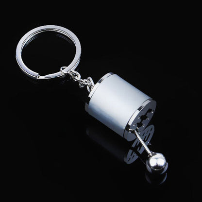 Metal Gear Shift Keychain with Moving Shifter for Car Enthusiasts | Manual Transmission Key Ring Accessory for Men & Women | Automotive Gift