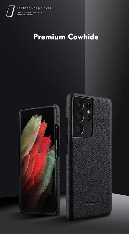 Leather Wallet Phone Case for Samsung Galaxy S22 Ultra S21 S20 Plus – Built-In Card Slots & Full Button Access