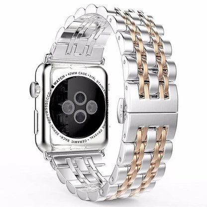 Premium Metal Three-Row Chain Watch Strap – 38mm–49mm Sizes, 4 Finishes – Compatible with Latest & Legacy Apple Watches
