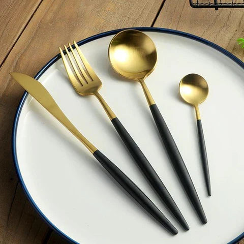 24-Piece Stainless Steel Flatware Set with Mirror Finish for Everyday & Formal Dining