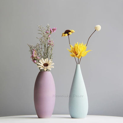 Delicate Hued Ceramic Floral Vases