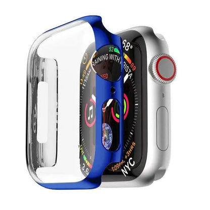 Snap-On Shield for Apple Watch – Full-Edge Guard with Screen Film – 38mm to 44mm Series 1/2/3/4 – Five Finishes