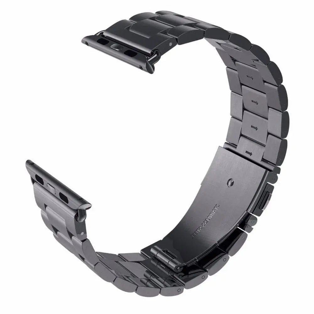 Precision Stainless Steel Link Bracelet for Apple Watch – 38mm to 49mm Connector Fit – Adjustable Wrist Band with Butterfly Clasp for