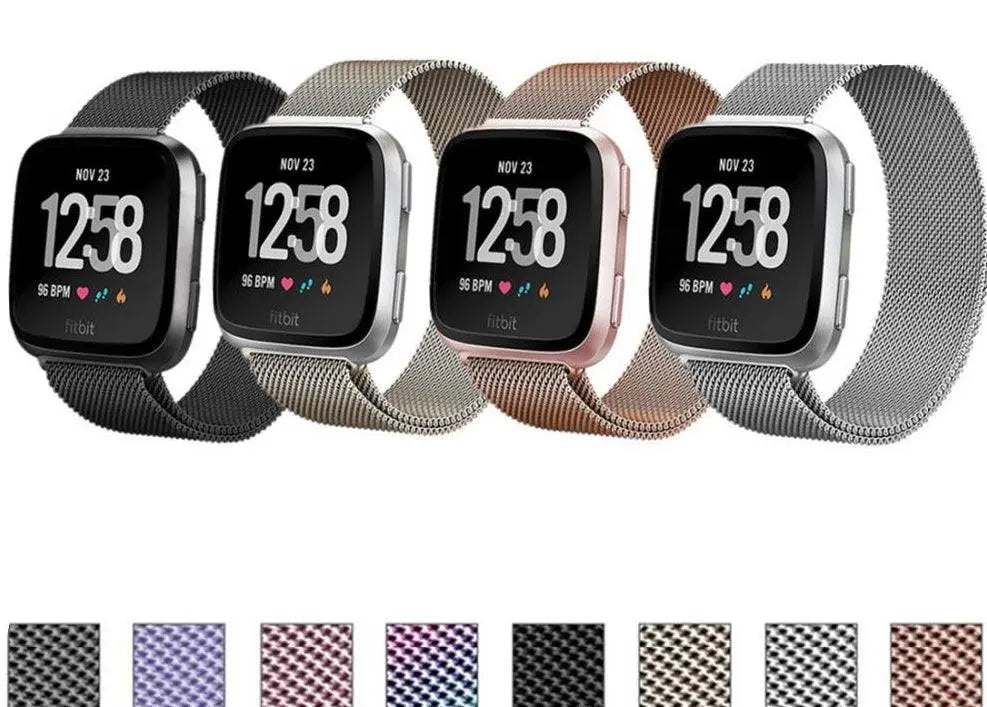 Milanese Loop Wristband for Fitbit Versa – Adjustable Stainless Steel Mesh Strap with Magnetic Closure