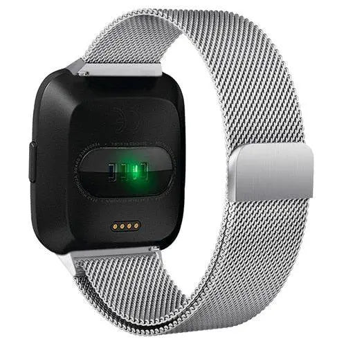 Milanese Loop Wristband for Fitbit Versa – Adjustable Stainless Steel Mesh Strap with Magnetic Closure