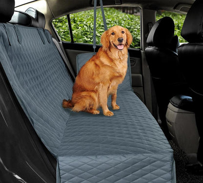 Funda de asiento de coche para perro con clips de seguridad y centro de malla | Diseño ecológico para un viaje seguro