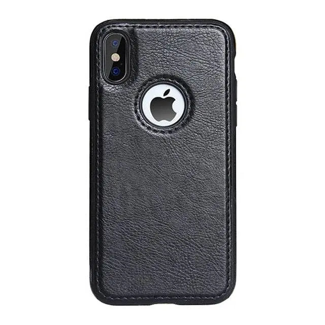 Vintage Leather iPhone Case | Precise Fit Shell for iPhone 6-XR with Raised Edges & Camera Protection | Grip-Enhanced Phone Cover