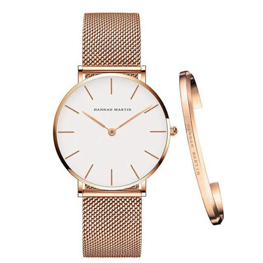 Reloj de pulsera de acero inoxidable para mujer  con correa ajustable: elegante reloj analógico para uso diario