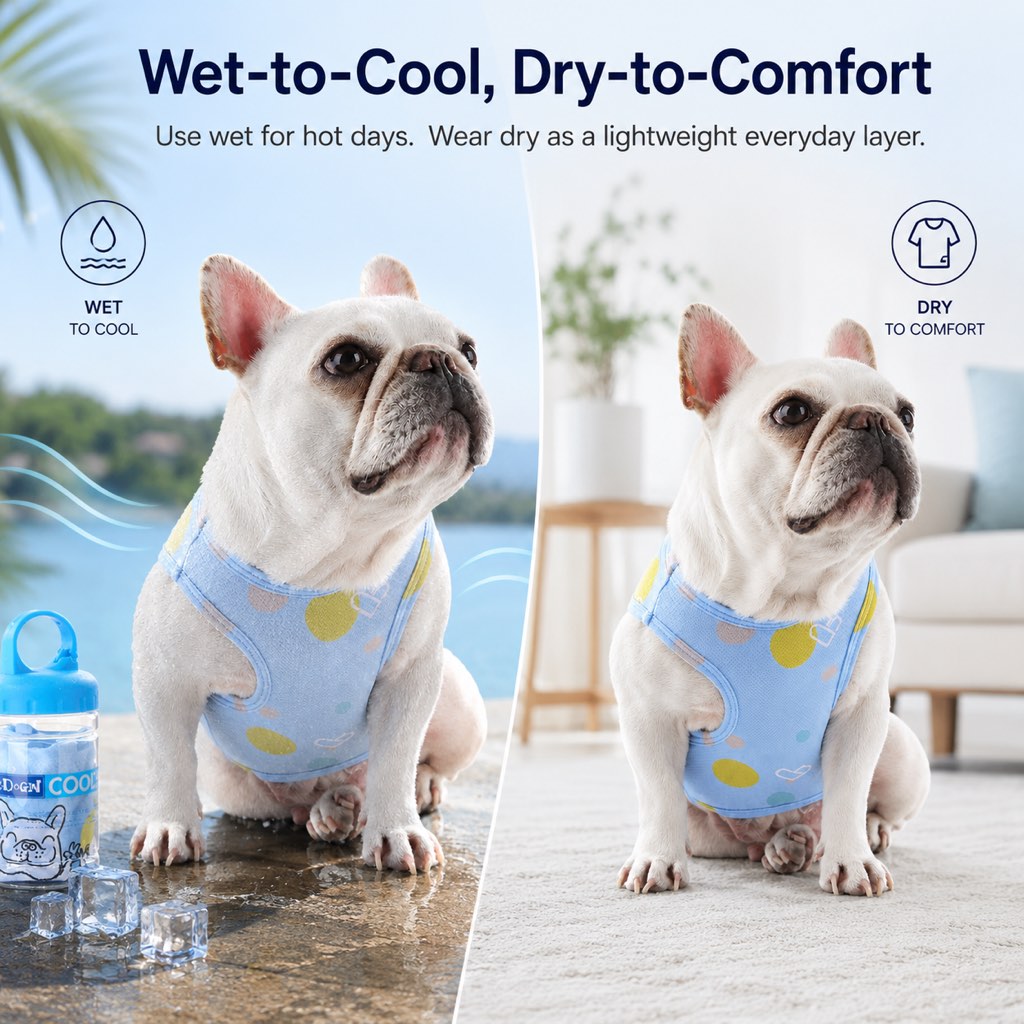Ortekor French Bulldog Cooling Vest for Hot Summer Walks