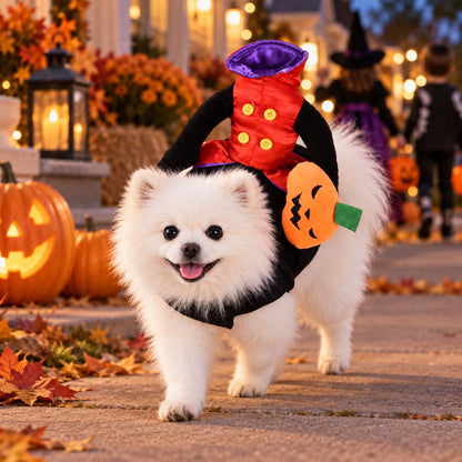 Pumpkin Knight Halloween Dog Costume, Red & Black Rider Style Pet Outfit for Halloween Parties, Trick-or-Treating & Cute Photos