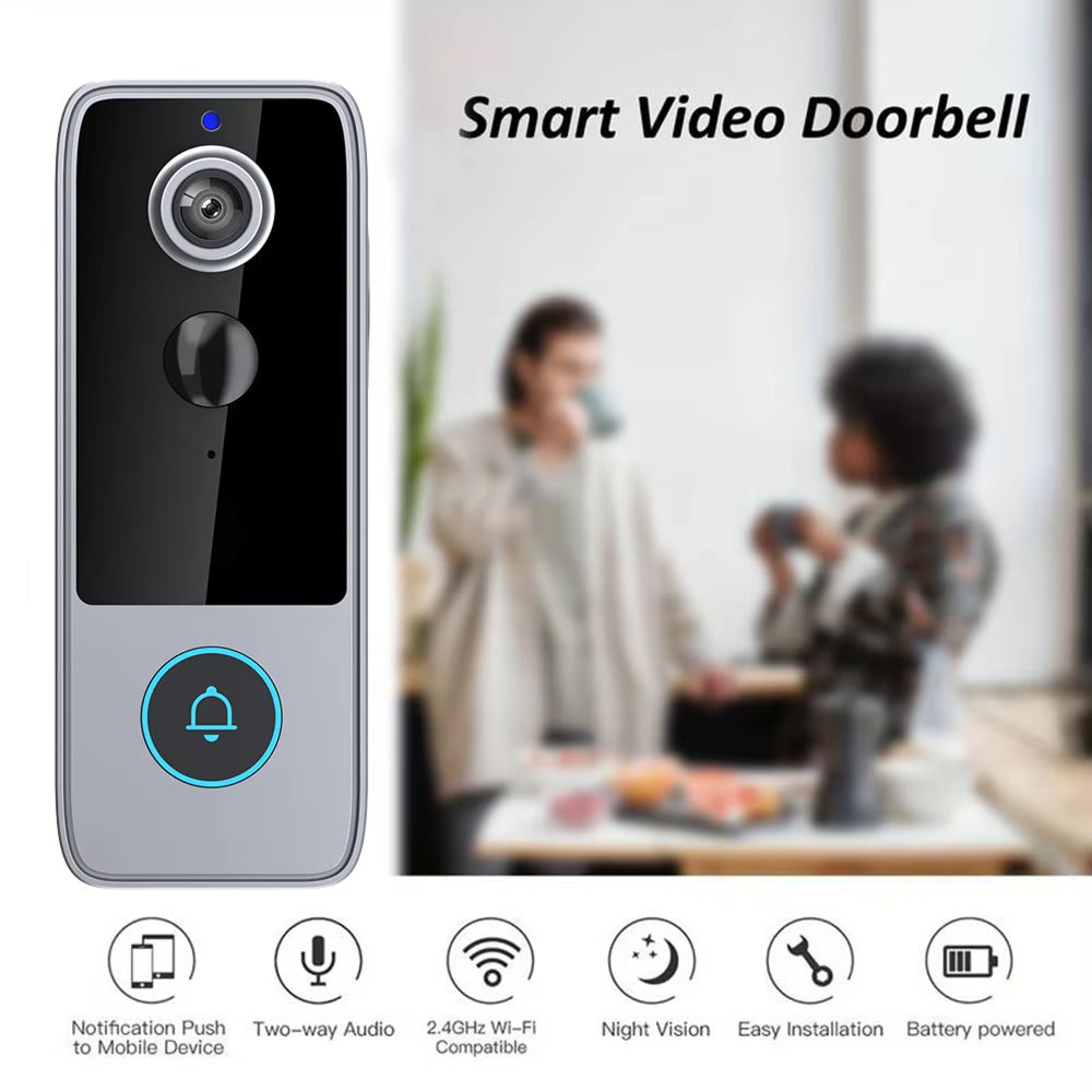 Wireless Smart Video Doorbell Camera with HD Recording and Two-Way Talk for Home Security