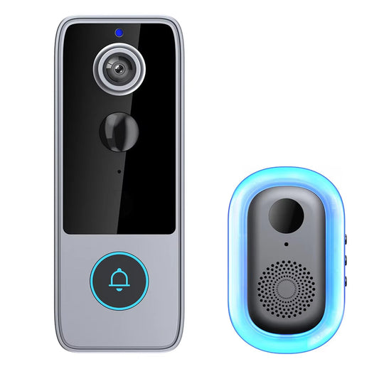 Timbre con cámara de video inteligente inalámbrico con grabación HD y comunicación bidireccional para seguridad del hogar