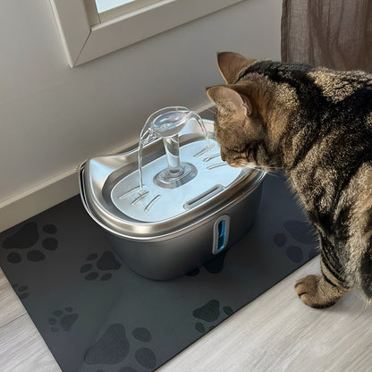 Stainless Steel Pet Water Fountain with Filter 3 Liter Automatic Flow for Cats & Small Dogs