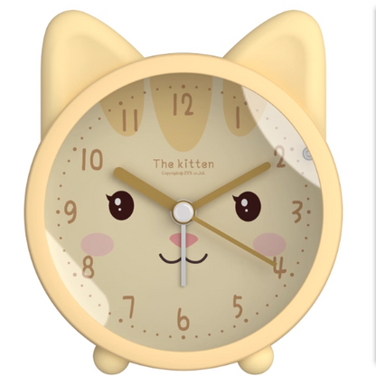 Bunny-Shaped Quiet Alarm Clock for Kids with Soft Night Light – Pink Plastic Bedside Timepiece for Nursery, Playroom & Bedroom Decor