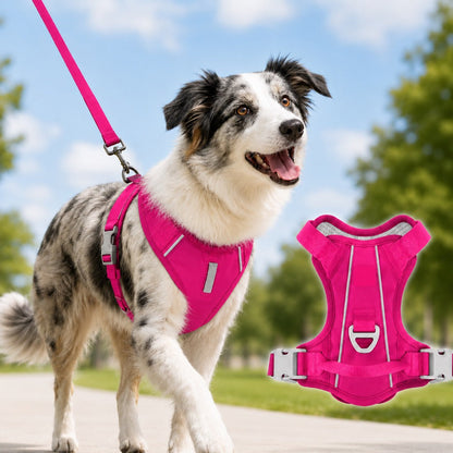 Ortekor Reflective Dog Harness for Night Walks, Daily Park Walks & No-Neck-Pull Comfort