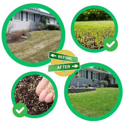 Biodegradable Lawn Repair Mat with Pre-Seeded Grass & Fertilizer for Bare Spots, Patchy Yards, Garden Restoration