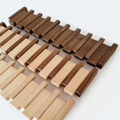 Musical Instrument Wall Mounted Coat Rack with Wooden Hooks for Entryway Storage Organizer 4 6 8 Pegs Hanging Rail Space Saving Design
