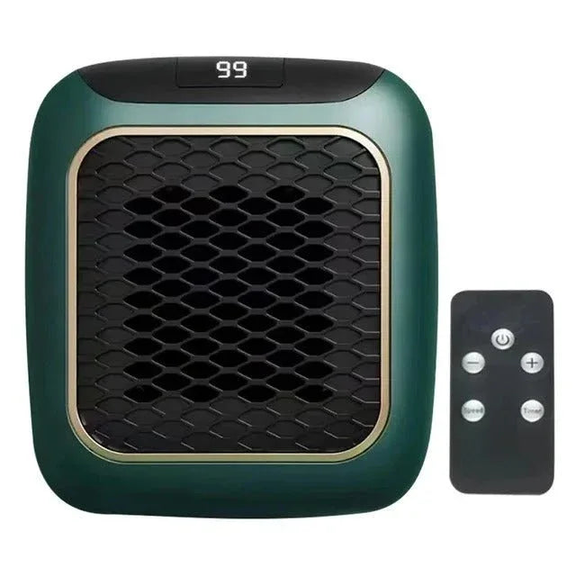 800W Ceramic Wall Outlet Space Heater with Remote Control & Timer for Bedroom, Office, Small Rooms Up to 250 Sq Ft