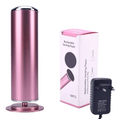 Rechargeable Electric Foot File for Smooth Heels & Callus Removal – Cordless USB Powered Pedicure Tool with Interchangeable Roller Heads
