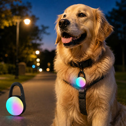 Ortekor Rechargeable Clip-On LED Dog Safety Light for Night Walks - Keeps Pets Visible During Evening Walks, Jogging & Outdoor Adventures
