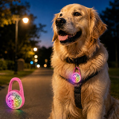 Ortekor Rechargeable Clip-On LED Dog Safety Light for Night Walks - Keeps Pets Visible During Evening Walks, Jogging & Outdoor Adventures