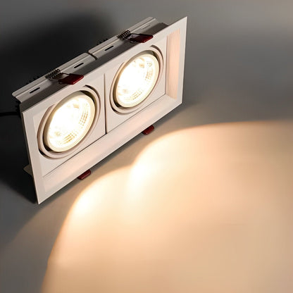 Lámpara de techo LED de montaje empotrado ajustable de doble cabezal, foco direccional de aluminio de 9 pulgadas con tres temperaturas de color para cocina y sala de estar