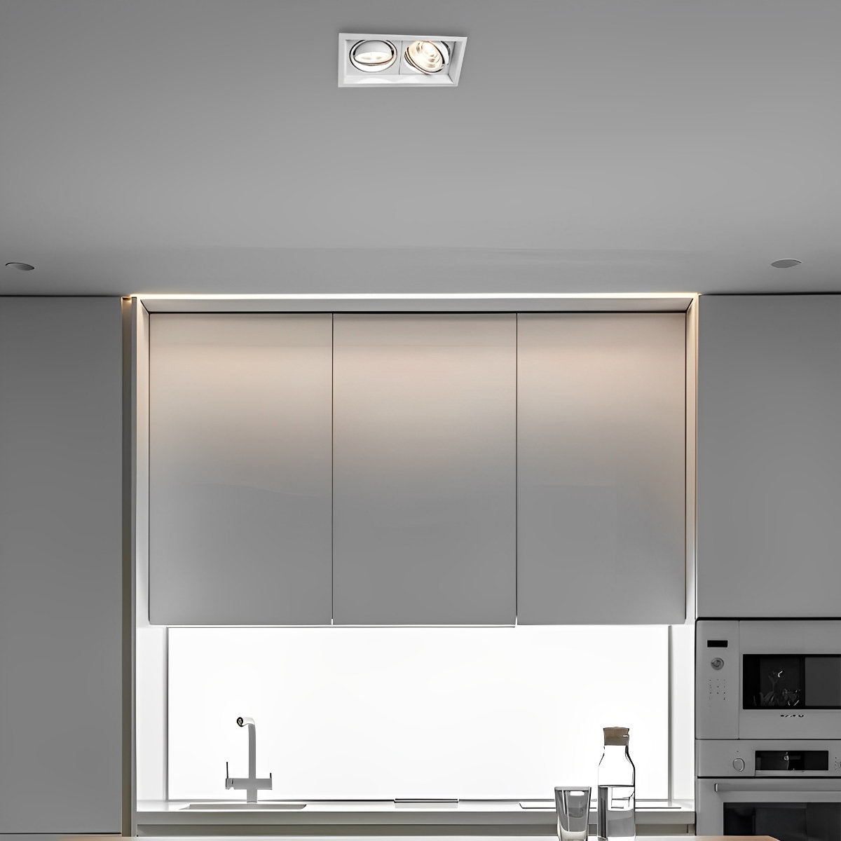 Lámpara de techo LED de montaje empotrado ajustable de doble cabezal, foco direccional de aluminio de 9 pulgadas con tres temperaturas de color para cocina y sala de estar