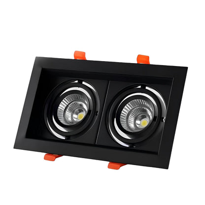 Lámpara de techo LED de montaje empotrado ajustable de doble cabezal, foco direccional de aluminio de 9 pulgadas con tres temperaturas de color para cocina y sala de estar