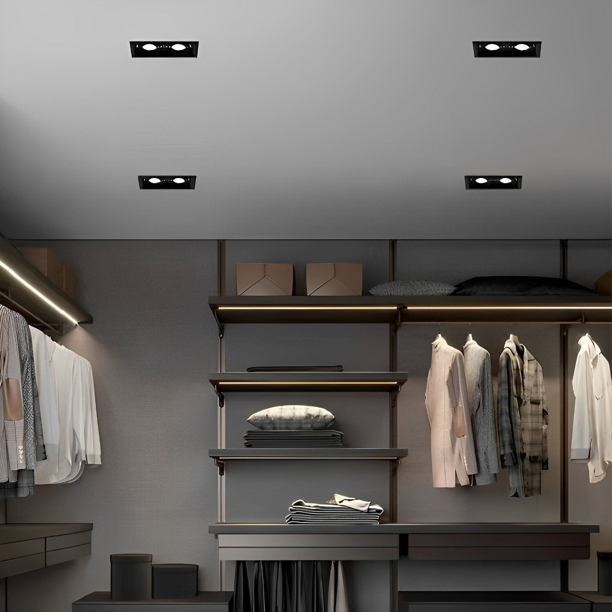 Lámpara de techo LED de montaje empotrado ajustable de doble cabezal, foco direccional de aluminio de 9 pulgadas con tres temperaturas de color para cocina y sala de estar