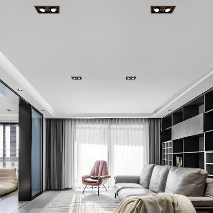 Lámpara de techo LED de montaje empotrado ajustable de doble cabezal, foco direccional de aluminio de 9 pulgadas con tres temperaturas de color para cocina y sala de estar