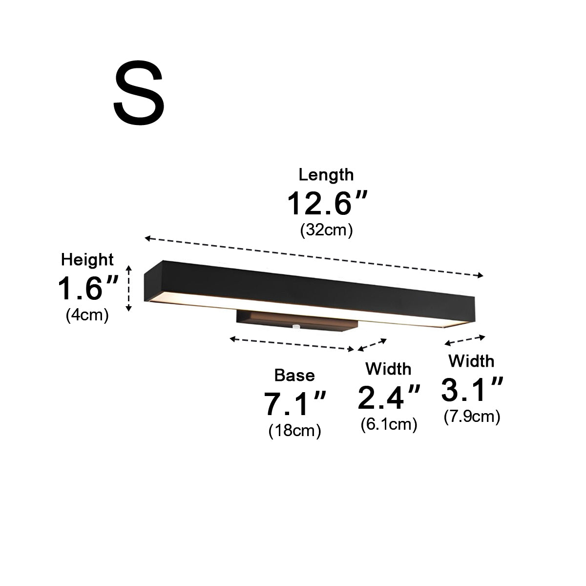 Motion Sensor Outdoor Wall Light Black Stainless Steel LED Sconce for Entrance Porch Doorway Waterproof Modern Exterior Fixture 12.6 in