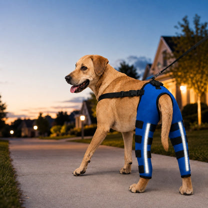 Ortekor Reflective Dog Rear Leg Support Brace for Evening Walks & Recovery Comfort