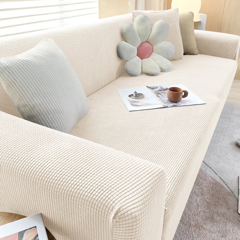 Stretch Sofa Cover Slipcover with Non-Slip Foam Strips for Living Room Furniture Protection