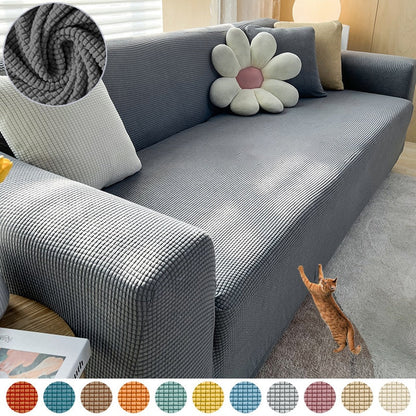 Stretch Sofa Cover Slipcover with Non-Slip Foam Strips for Living Room Furniture Protection
