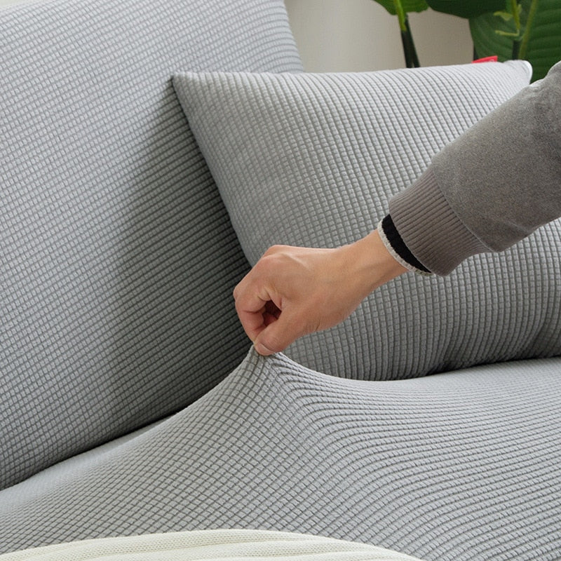 Stretch Sofa Cover Slipcover with Non-Slip Foam Strips for Living Room Furniture Protection