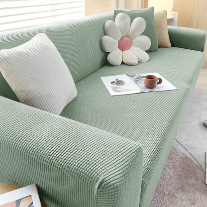 Stretch Sofa Cover Slipcover with Non-Slip Foam Strips for Living Room Furniture Protection